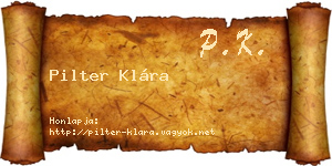 Pilter Klára névjegykártya
